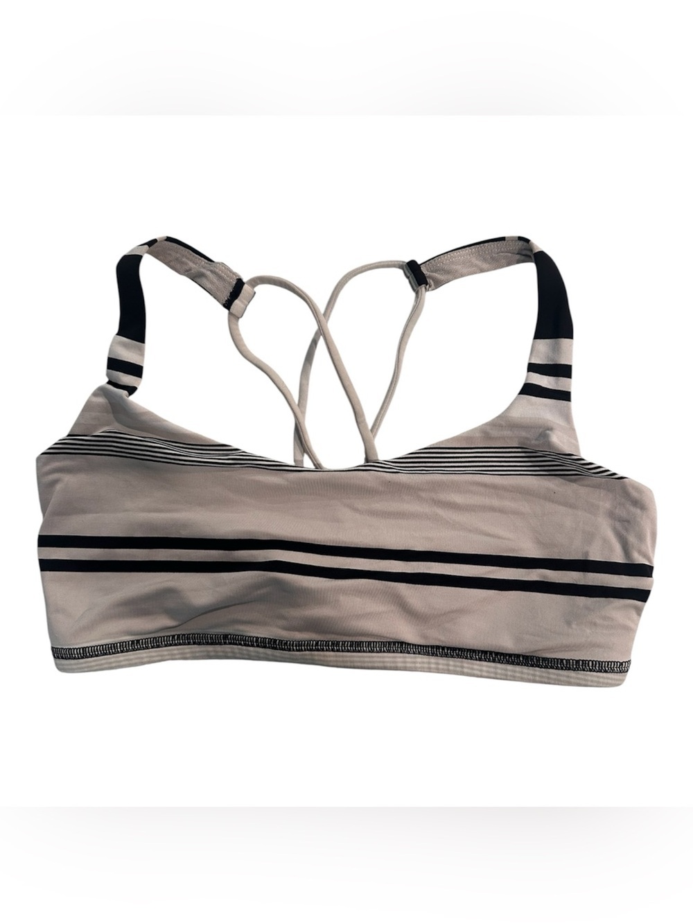 lululemon athletica Black & White Striped Low-Profile Sports Bra
